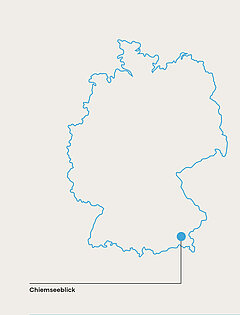 Zu sehen sind auf einer Deutschlandkarte die Standorte der psychosomatischen Behandlung.